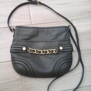 .Etienne Aigner Charcoal Gray Leather Small Crossbody Handbag.  Size 8x9